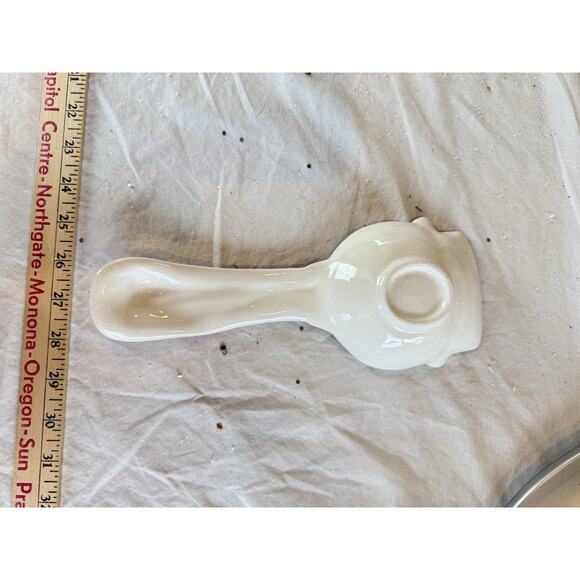 Ceramic Snowman Holiday Christmas Spoon Rest 10” NWOT - Picture 2 of 4